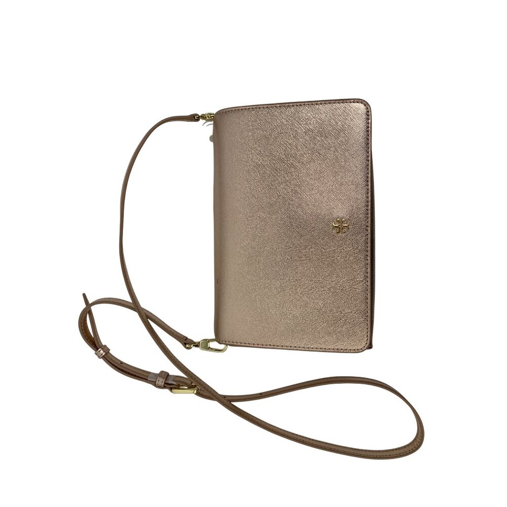 Tory Burch Emerson Combo Cross-Body Bag Rose Gold Adj Strap & Gold Hardware - Picture 13 of 14